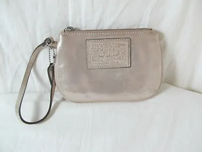 Coach Gold Shimmer Poppy Wristlet Used 1X EUC #C2 • $18.99