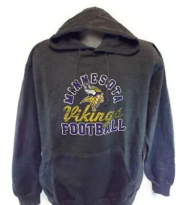 Mens Majestic NFL Minnesota Vikings Charcoal Heather Football Pullover Hoodie • $39.99