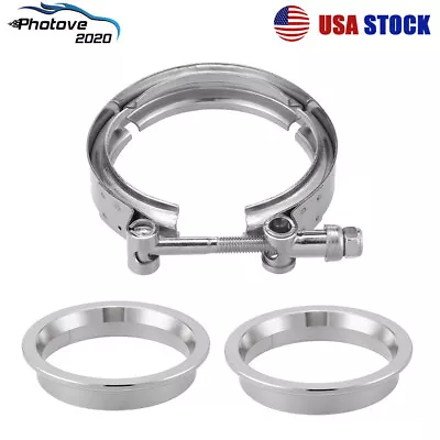 $18.59 • Buy 4inch V-band Clamp 4  Stainless Steel Flange Male-Female For Exhaust Downpipe