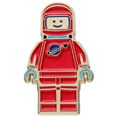 Lego Spaceman Mini Figure Style Pin Badge Metal Enamel Lapel Red Cute Fashion • £3.59