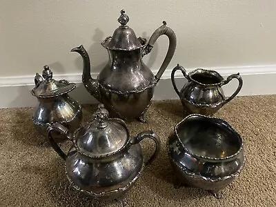 Wm Rogers Quadruple Plate TeaPot Set • $249.95