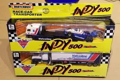 Matchbox #5 Valvoline Indy 500 Race Car Transporter & Team TransporterNew/Boxed • £29.95