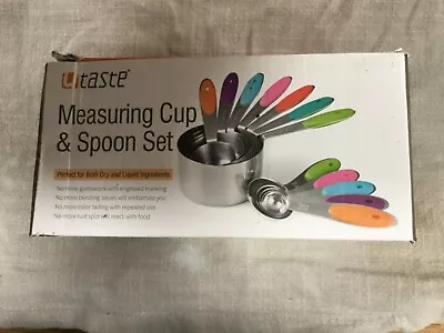 Measuring Cup & Spoon Set U Taste. High Quality Multicoloured Engraved • £11.50