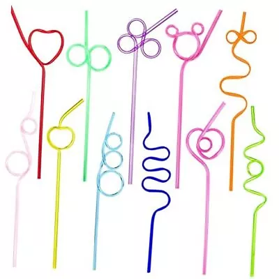 22pcs Crazy Straws Colorful Twisty Silly Straws For Kids 11 Different Shapes  • £17.26