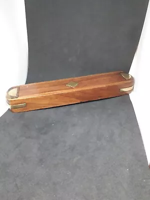 £6 • Buy Wooden Pencil Box With Brass Inlay   Length 21cm By5cm 