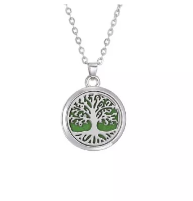$12.95 • Buy Aromatherapy Oil Diffuser Locket Pendant Necklace Perfume Essential Tree Of Life