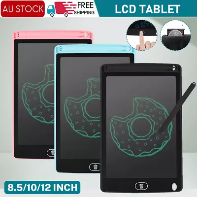 8.5  10  12  LCD Writing Tablet Drawing Board Colorful Doodle Handwriting Pad AU • $6.72