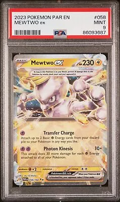 PSA 9 Mint 2023 Pokemon Paradox Rift Mewtwo EX #058/182 • $14.95