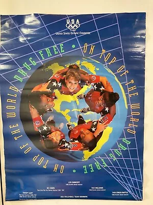 1996 Us Olympic Volleyball Team Poster Drug Free On Top Of The World 18 X 24  • $19.99