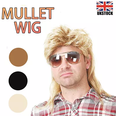 Mullet Wig Hair Costume Party Dress Up 70s 80s Aussie Bogan Rock - Golden Blonde • £6.30