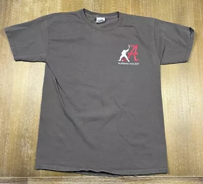 University Of Alabama Hockey Tshirt Youth Size Large Gray Crimson Tide Graphic • $14.99