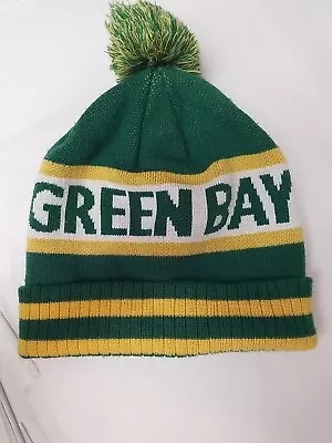 Vintage GREEN BAY PACKERS Knit Winter Hat Beanie Cuffed Pom NFL Football Adult • $8.50