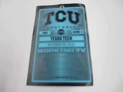 #166 TCU FOOTBALL TEXAS TECH 2012 Press Pass Media Credential • $9.99