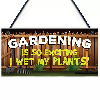 Funny Garden Sign Plaque Wet My Plants Funny Novelty Garden Shed Summerhouse • £3.99