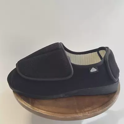 Celia Ruiz Slippers Mens Black Swollen Feet Adjustable Rubber Heel 41 UK 7.5 • £15