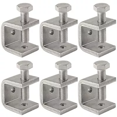 6 Pcs 0.8 Inch Stainless Steel C Clamps With Wide Jaw Openings For Woodworking • $27.49