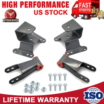 Rear 4 Inch Drop Lowering Kit Spring Shackles Hanger For Chevy GMC C10 1973-87 • $74.89