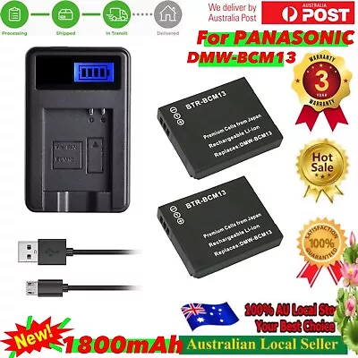 2xBattery /Charger For BCM13 Panasonic Lumix DMC-ZS30 DMC-ZS40 DMC-TZ60 DMC-TZ70 • $35.30