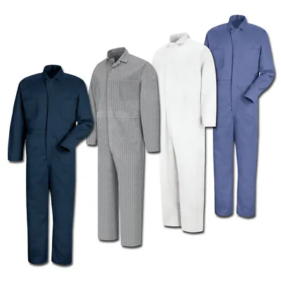 NEW Red Kap Men's Button Front Cotton Work Coveralls - 4 Colors - CC16 Uniform • $32.98