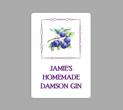 X8 Large Homemade Damson Gin Stickers Wine Cordial Labels Personalised • £2.70