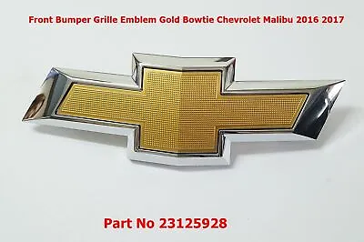 23125928 Front Bumper Grille Emblem Gold Bowtie Chevrolet Malibu 2016-2017 • $16.31