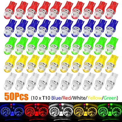 50PCS T10 194 168 2825 LED Speedometer Instrument Gauge Cluster Dash Light Bulbs • $10.98