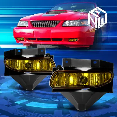 For 99-04 Ford Mustang GT Yellow Lens Front Driving Fog Light Lamps Replacement • $36.38