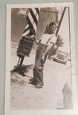Hazel Green Wisconsin Man Mailing Letter - Funny Pose - 1956 Original Vtg Photo • $12.99