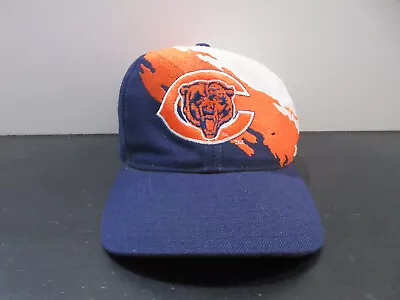 VINTAGE Chicago Bears Hat Cap Snap Back Splash Logo Athletic Football Mens 90s • $128.88