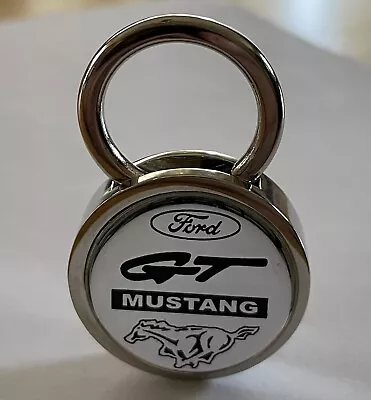 Ford Mustang GT Keychain Solid  Brass Chrome Plated Gift Boxed Key Chain • $26.99