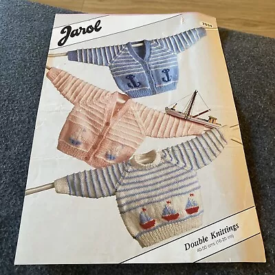 £0.99 • Buy Jarol Baby Jumper Cardigans Dk Knitting  Pattern Sizes 16-20” 7034 Sailing Boats