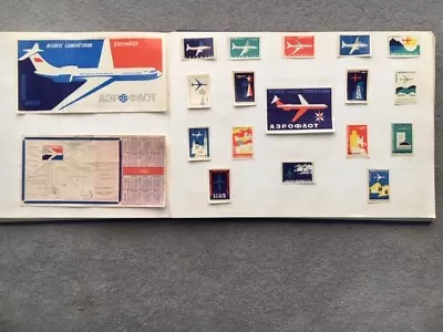 Matchbox Labels Russia Ussr Vintage  Airflot  Complete Set Of 19 • $10