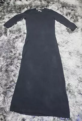 $10.39 • Buy Zara Womens Sweater Dress Small Black Maxi Long Sleeve Full Length Knit Stretch