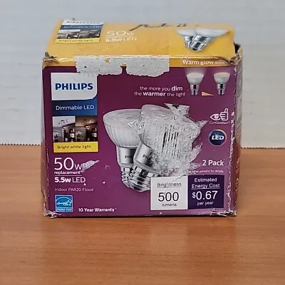Philips LED Dimmable PAR20 40-Degree Indoor Flood Light Bulb With Warm Glow... • $8.95