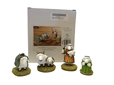 $17.77 • Buy VTG Really Woolly Donkey Cow Shepherds Figurines Nativity 4 Pc Set *Read*