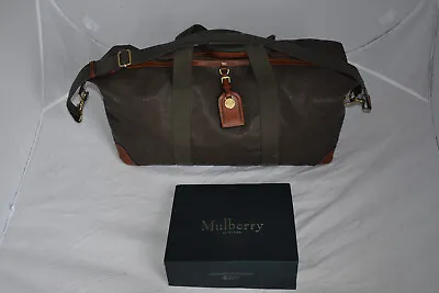 Mulberry Mole Khaki Scotchgrain Leather Zip Large Holdall Weekend Shoulder Bag • £775