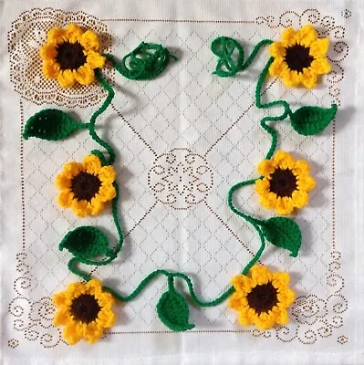 Crochet Sunflowers Green Leaf & Vine Garland Bunting Home Decor 🌻 🍂 Camper Van • £3.99