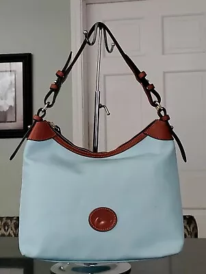 Dooney & Bourke Nylon Large Erica Shoulder Bag Light Blue With Leather Trim • $69.99