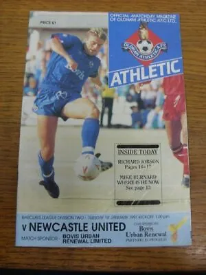 01/01/1991 Oldham Athletic V Newcastle United  (Creased Folded Worn). All UK O • £3.99