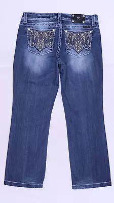 C5236 VTG Miss Me Women's Embellished Pocket Mid Rise Denim Jeans Size 34 • $22.99