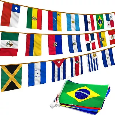 $9.95 • Buy Anley Latin America 21 Countries String Flags - Assorted Latino Flag Banners