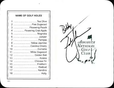 Zach Johnson Authentic Signed PGA Masters Scorecard W/Cert Autographed A0001 • $99.95