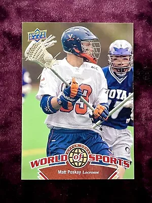 Matt Poskay 2010 Upper Deck MLL Lacrosse RC MINT Virginia UVA Legends HOF Jersey • $2.95