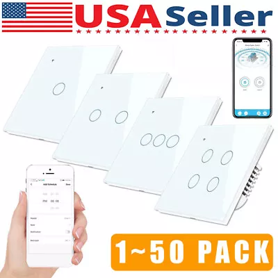 1/2/3/4 Gang WiFi Smart Wall Touch Light Switch Glass Panel For Alexa/Google APP • $588.54