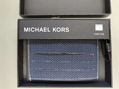 Brand New MICHAEL KORS MEN'S CARD HOLDER Dark Blue WALLET SLIM LEATHER   • $35