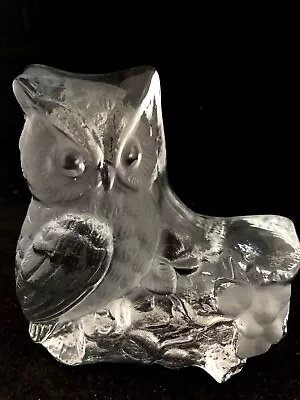 Vintage Viking Glass Owl Bookend Figurine Paperweight • $18