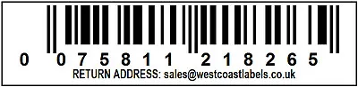 1000 WHITE  LabelsEAN Barcode 13 DIGIT   70 Mm Wide X 18 Mm Personalised • £10