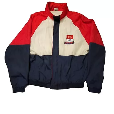 Vintage Ford Racing Mens Windbreaker Jacket Red White Blue Red Carpet Lease • $24.99