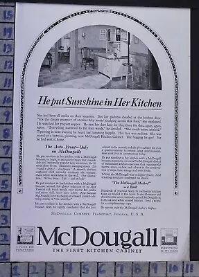 1919 Mcdougall Kitchen Cabinet Frankfort Cook Home Decor Vintage Art Ad  Bw43 • $21.95