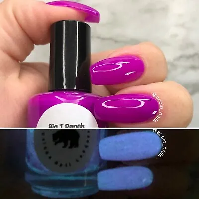 Glow-in-the-Dark Nail Polish - Purple Glows Blue - Galaxy - Custom Blended  • $14.50